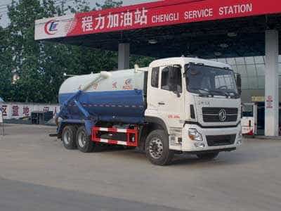 国五东风天龙后双桥吸污车